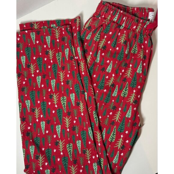 Mud Pie Christmas tree pajama Set Mens Medium red green pants waffle weave PJs - Picture 3 of 12
